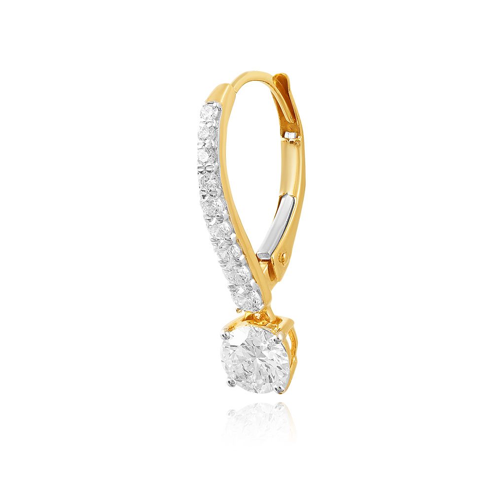 Brilliant Solitaire Hoop Earrings-Earrings-YER25I01-D300R0B