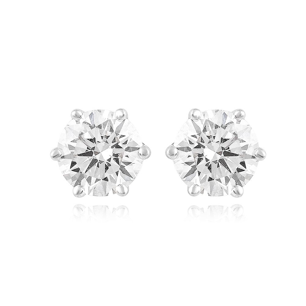 Timeless Solitaire Stud Earrings-Earrings-YER25I02-D300X3B