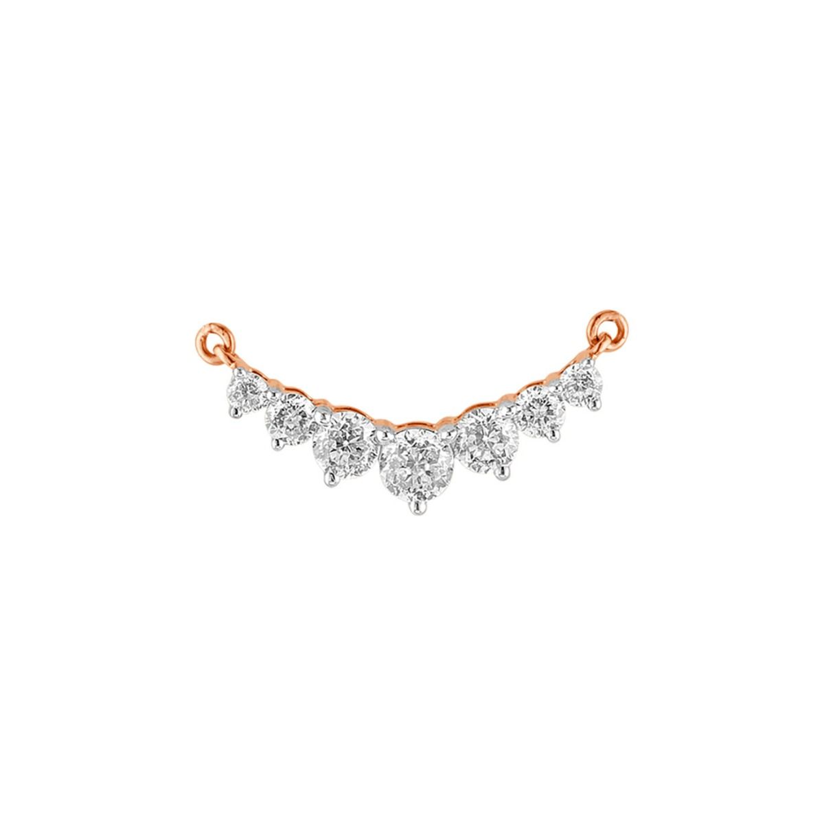 Tradition Inspired Diamond and Rose Gold Crown Star Mangalsutra-Diamond-YMG23006-A300RCB