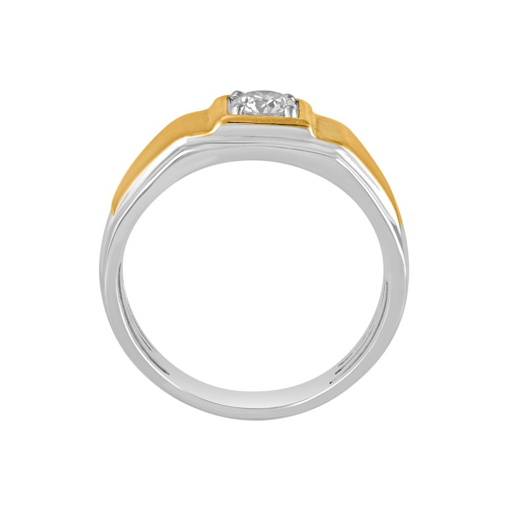 Pretty Diamond 18KT Two-toned Crown Star Finger Ring-Rings-YMR20004-A400ONB