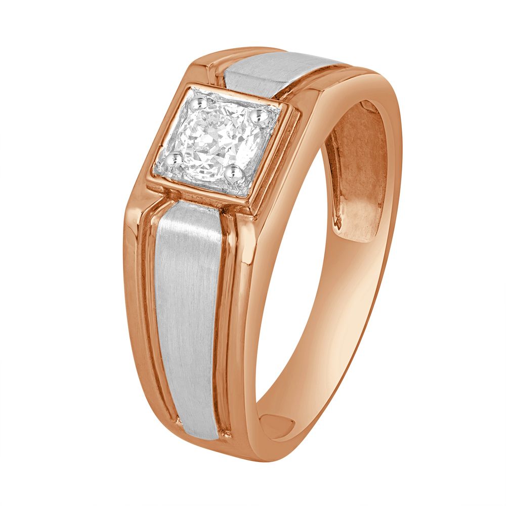 Unique Diamond 18KT White and Rose Gold Mens Finger Ring-Rings-YMR20007-A200OJB