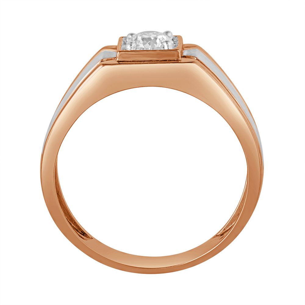 Unique Diamond 18KT White and Rose Gold Mens Finger Ring-Rings-YMR20007-A200OJB