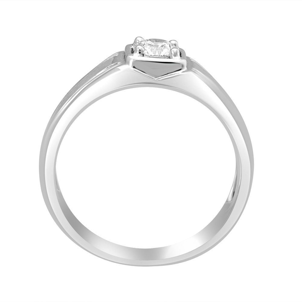 Stylish Platinum Solitaire Mens Ring-Rings-YMR22004
