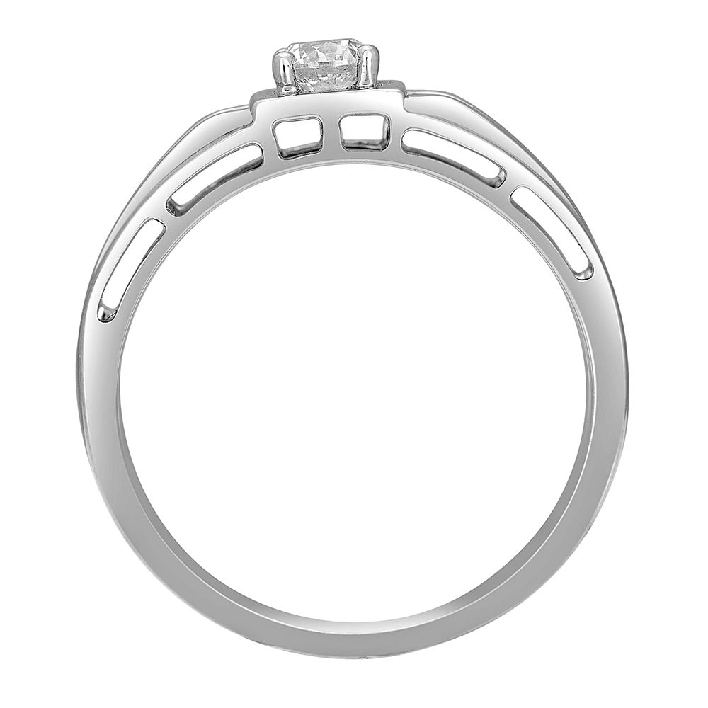 Minimalist Diamond Textured Solitaire Ring for Men-Rings-YMR22006