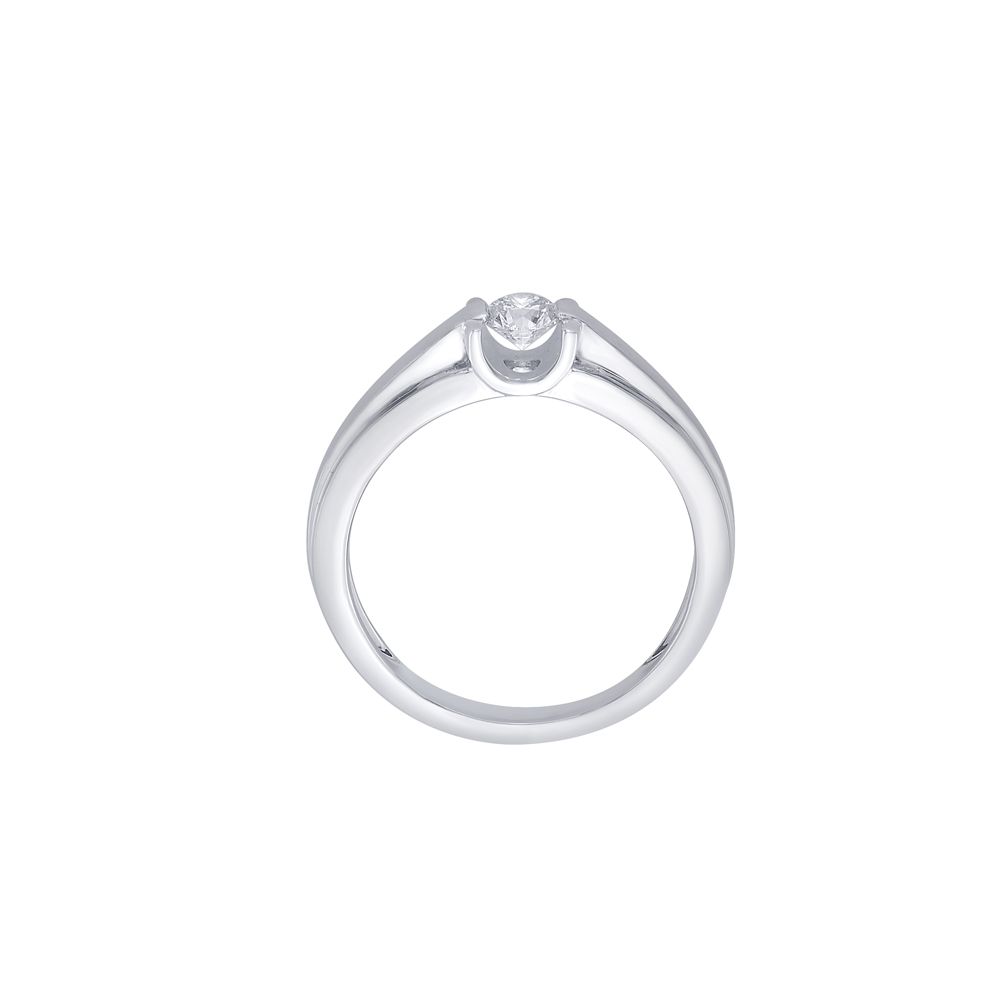 Glossy Platinum Solitaire Diamond Ring-Rings-YMR22008