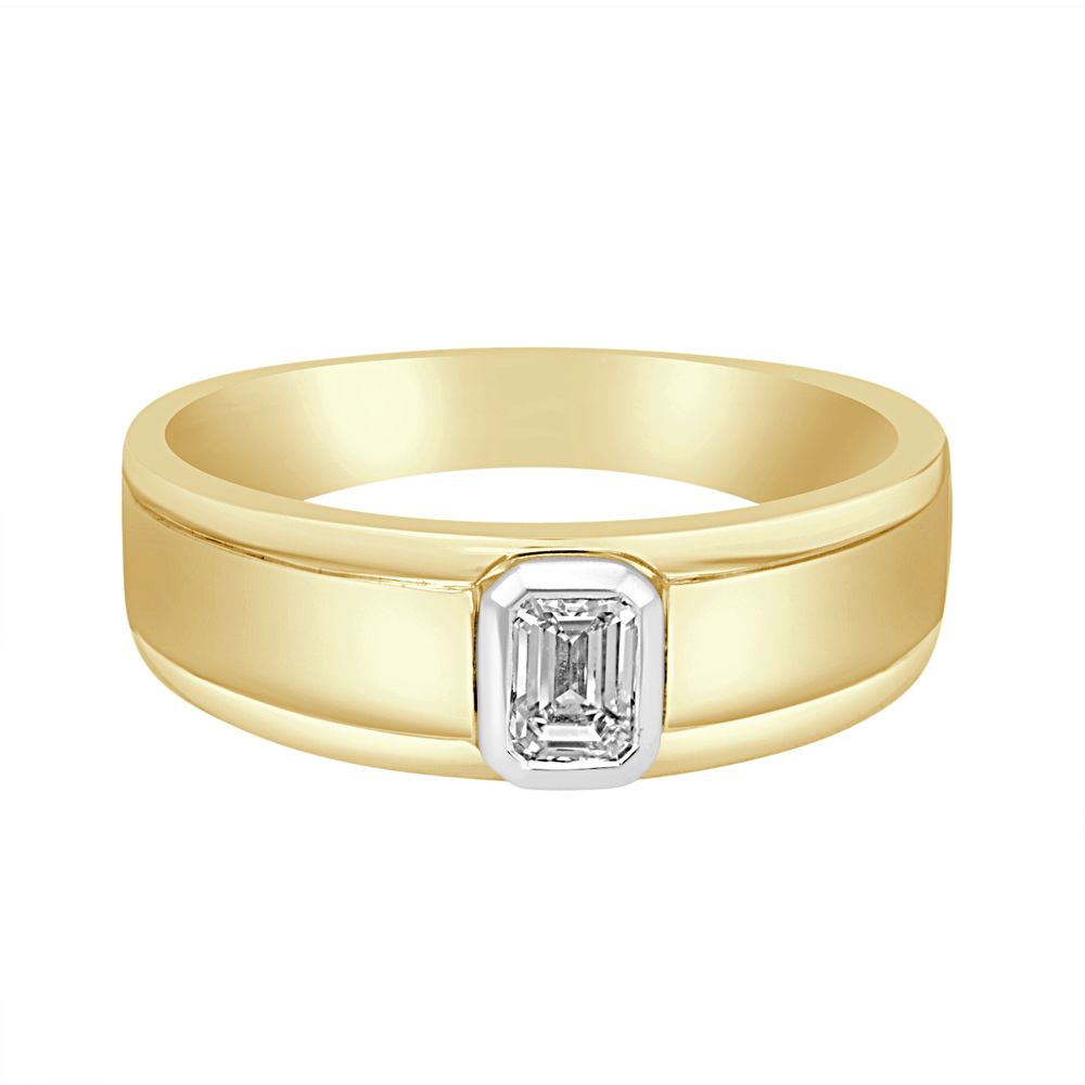 18KT Yellow Gold Finger Band For Men-Rings-YMR23003-D200RNB