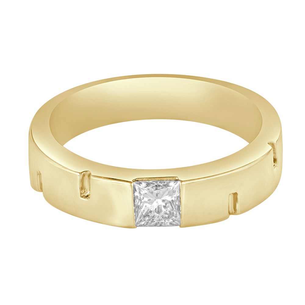 Eternal Diamond Mens Finger Ring in 18KT Yellow Gold-Rings-YMR23008-D200RNB