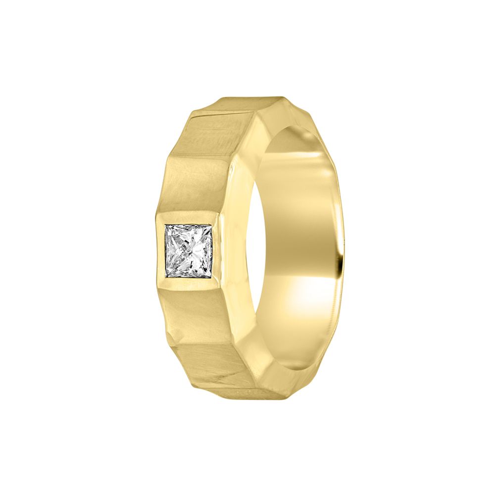Solitaire Diamond Finger Ring For Men-Rings-YMR23007