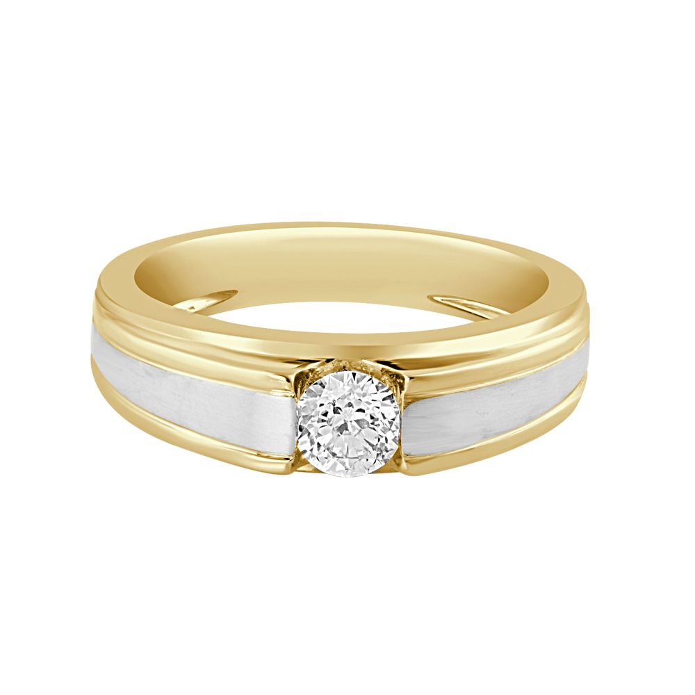 Two-toned Diamond Mens Ring-Rings-YMR23009