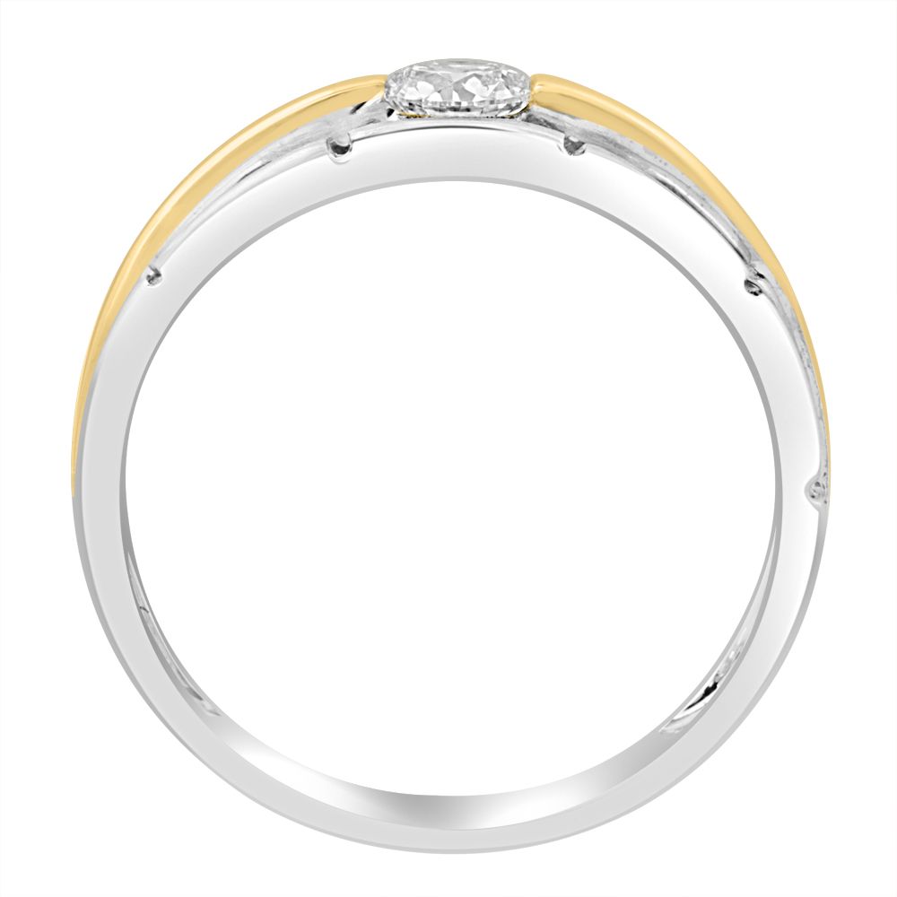 Dual Toned Mens Solitaire Ring-Rings-YMR23012