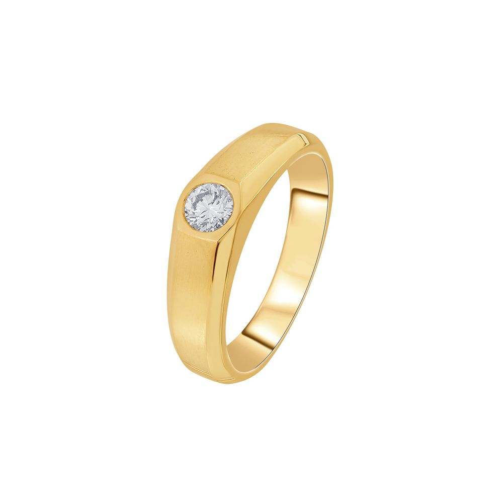 Solitaire Rose Gold Ring for Men-Rings-YMR23013