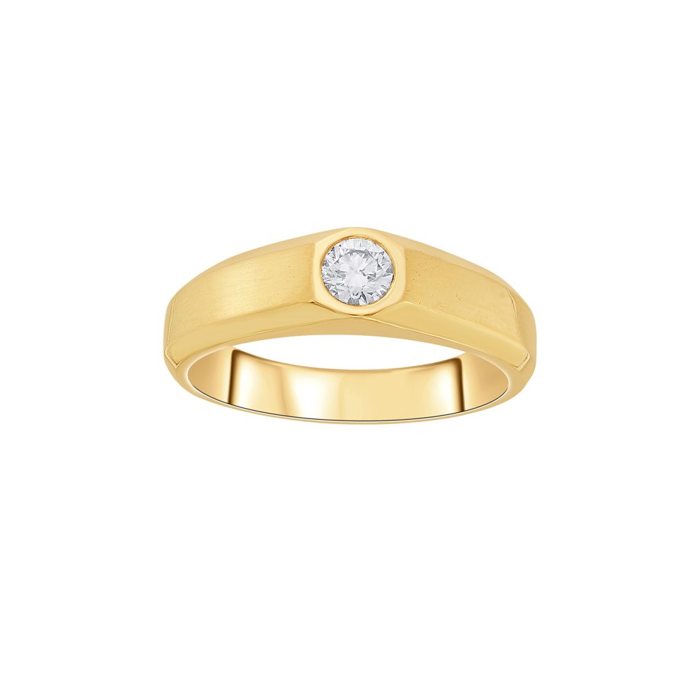 Solitaire Rose Gold Ring for Men-Rings-YMR23013