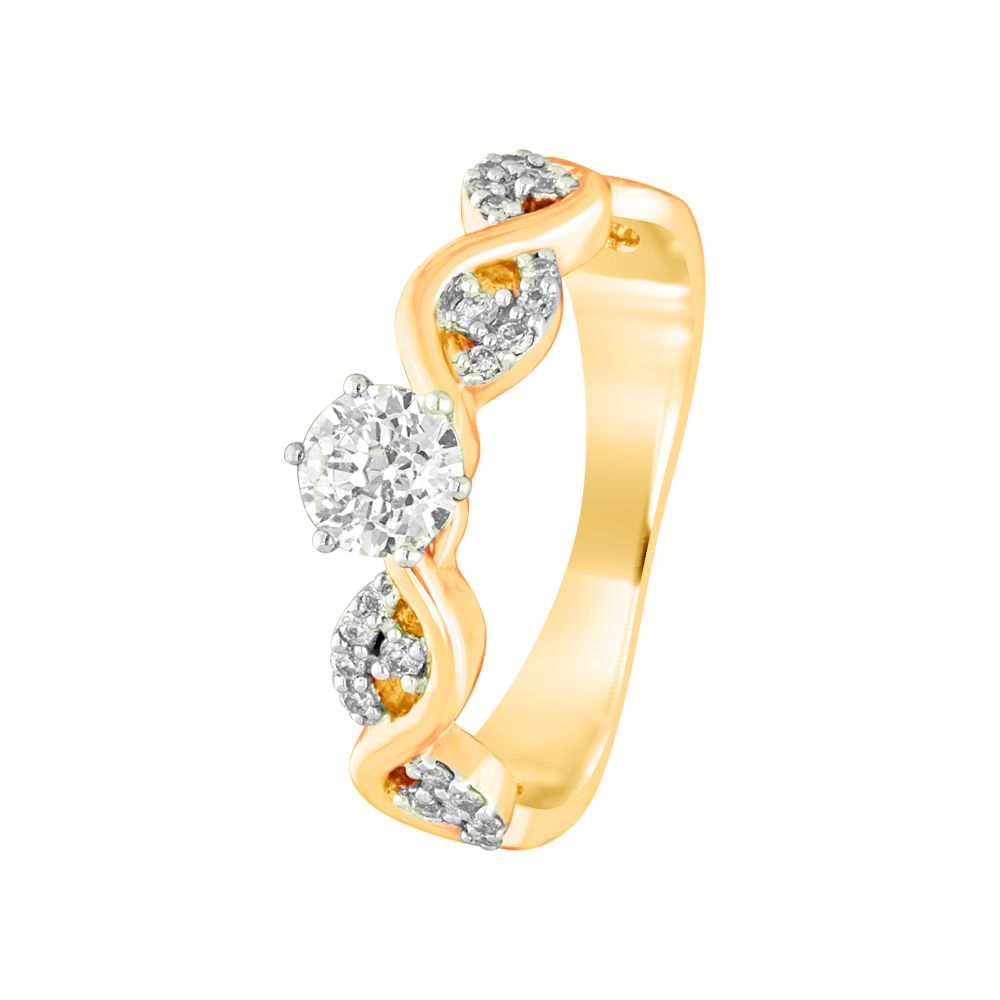 Crown Design Diamond Finger Ring-Rings-YRG19016