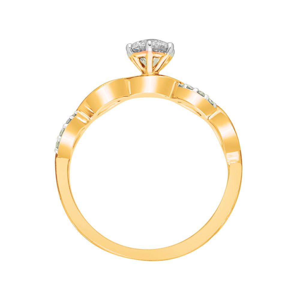 Crown Design Diamond Finger Ring-Rings-YRG19016