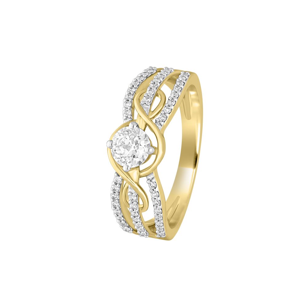 Golden Cascade Sparkle 18KT Womens Ring-Rings-YRG19031