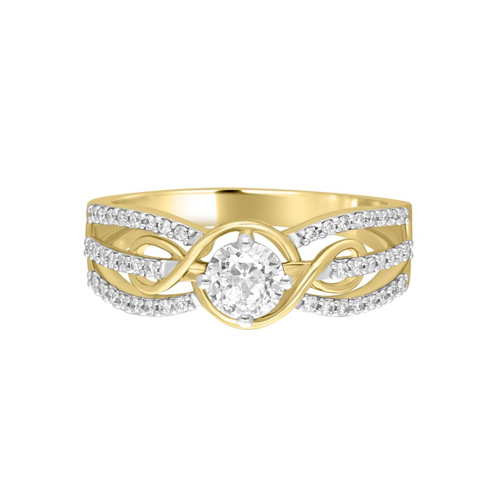 Golden Cascade Sparkle 18KT Womens Ring-Rings-YRG19031