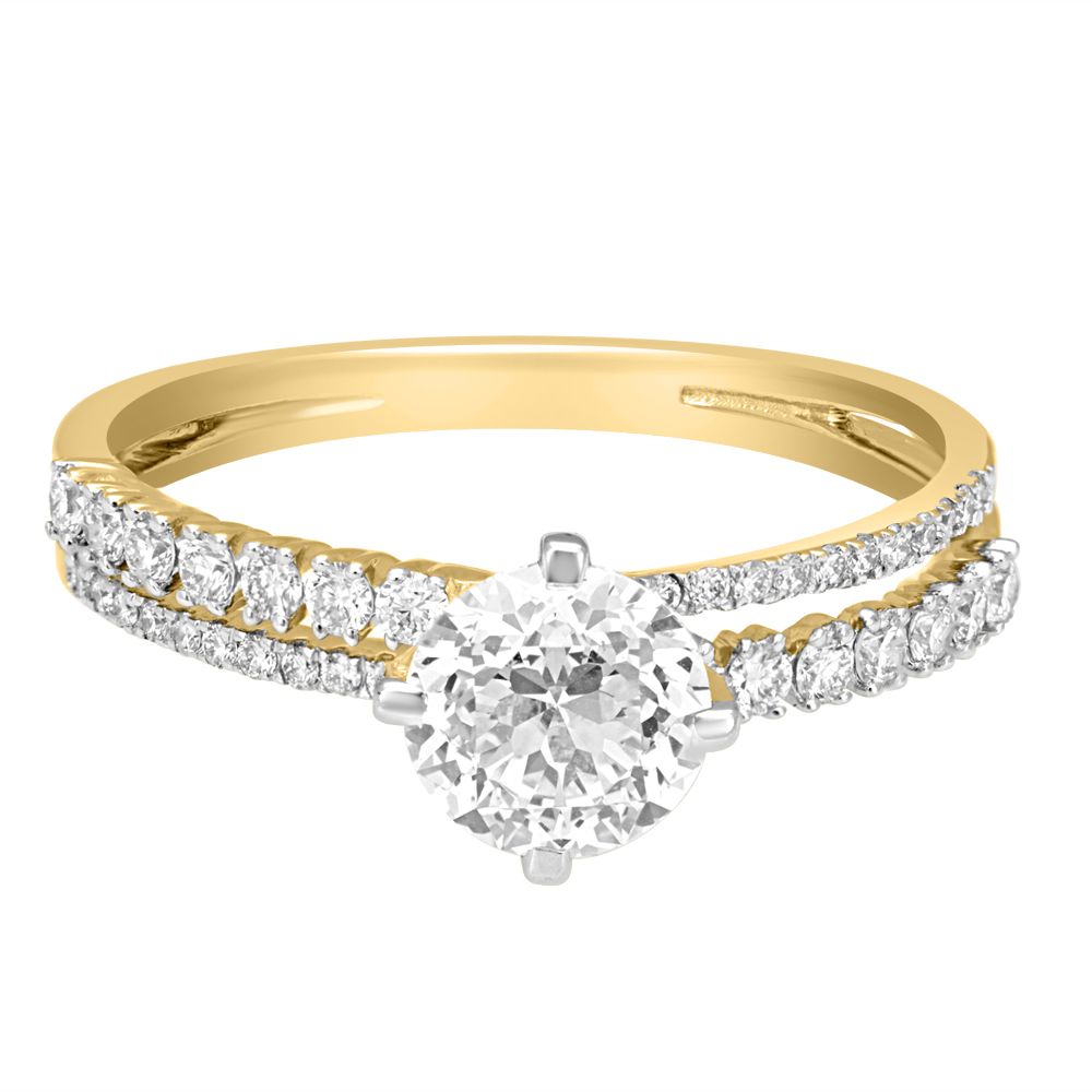 Universal Diamond Finger Ring in Rose Gold-Rings-YRG20525-M300XHB