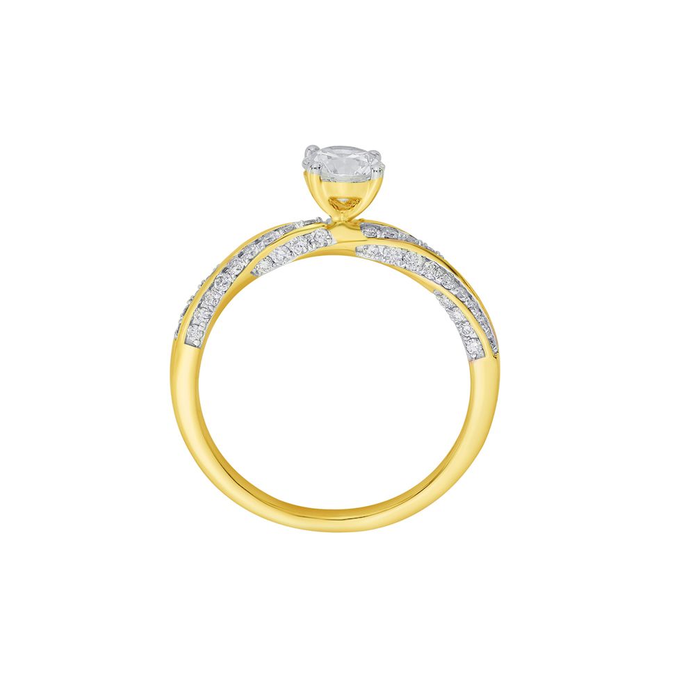 Solitaire Ring in Sparkling Yellow Gold-Rings-YRG23003