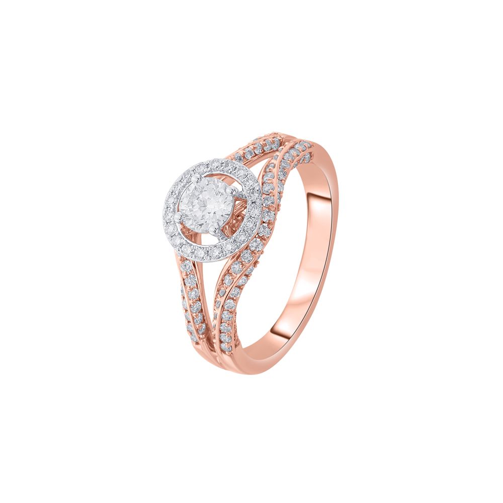Enchanting Diamond Crown Star Ring in 18KT Rose Gold-Rings-YRG23005