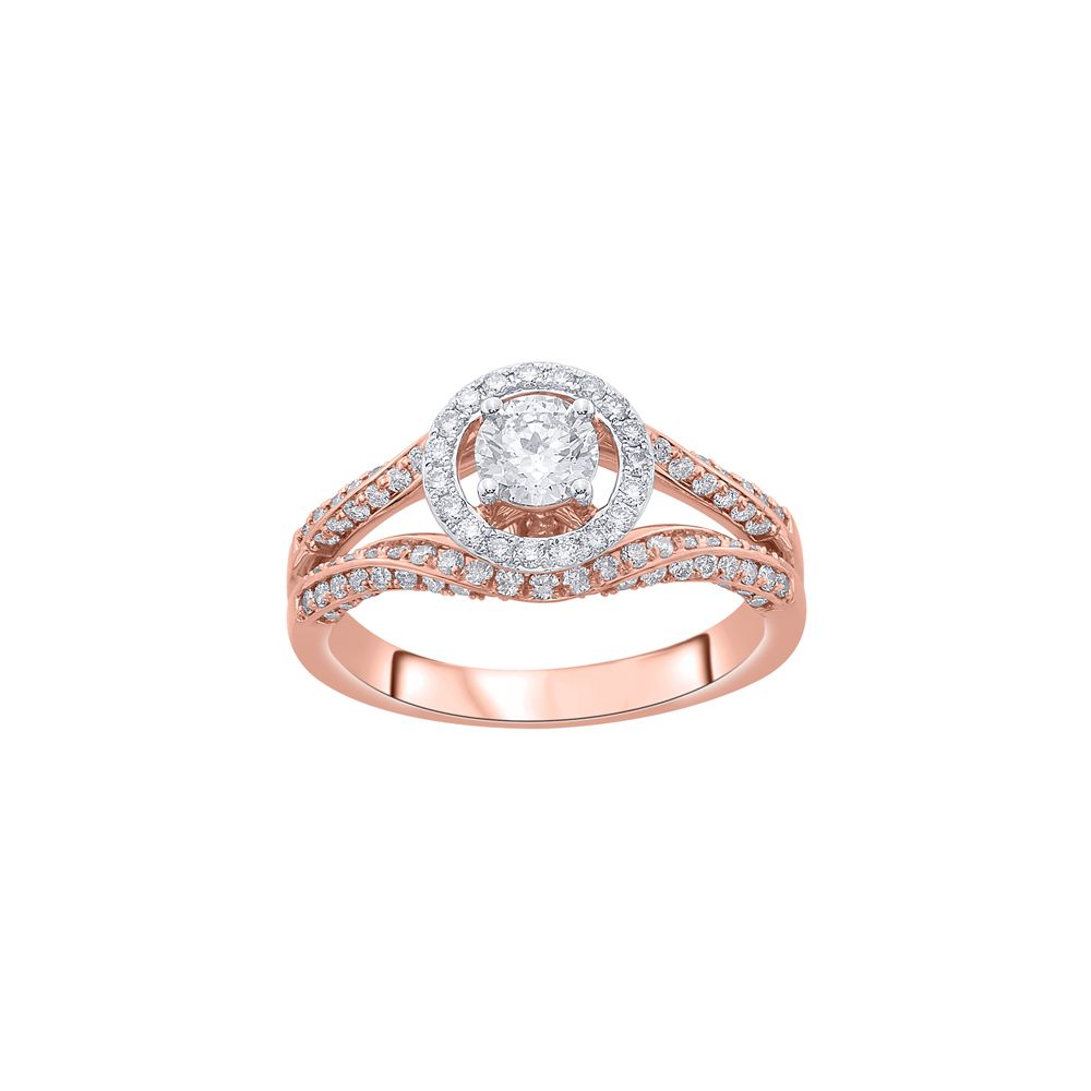 Enchanting Diamond Crown Star Ring in 18KT Rose Gold-Rings-YRG23005