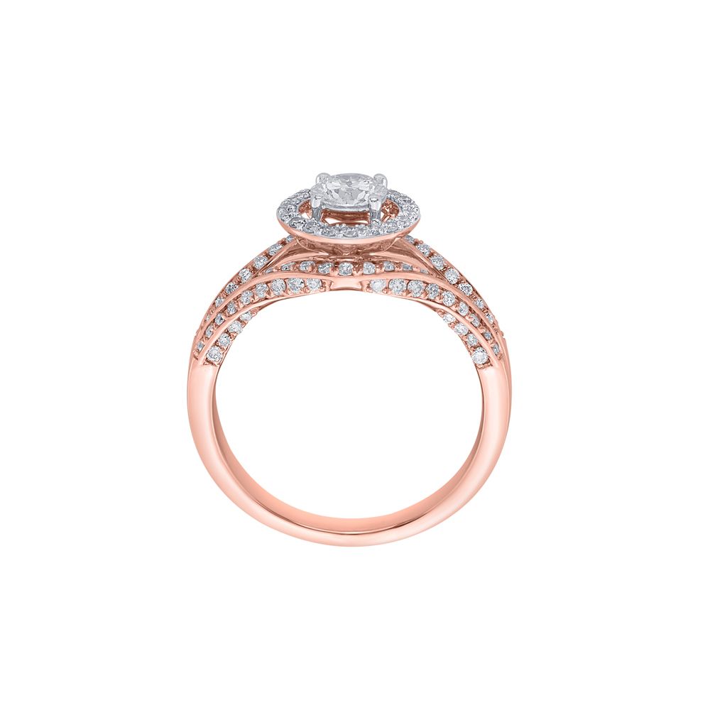 Enchanting Diamond Crown Star Ring in 18KT Rose Gold-Rings-YRG23005