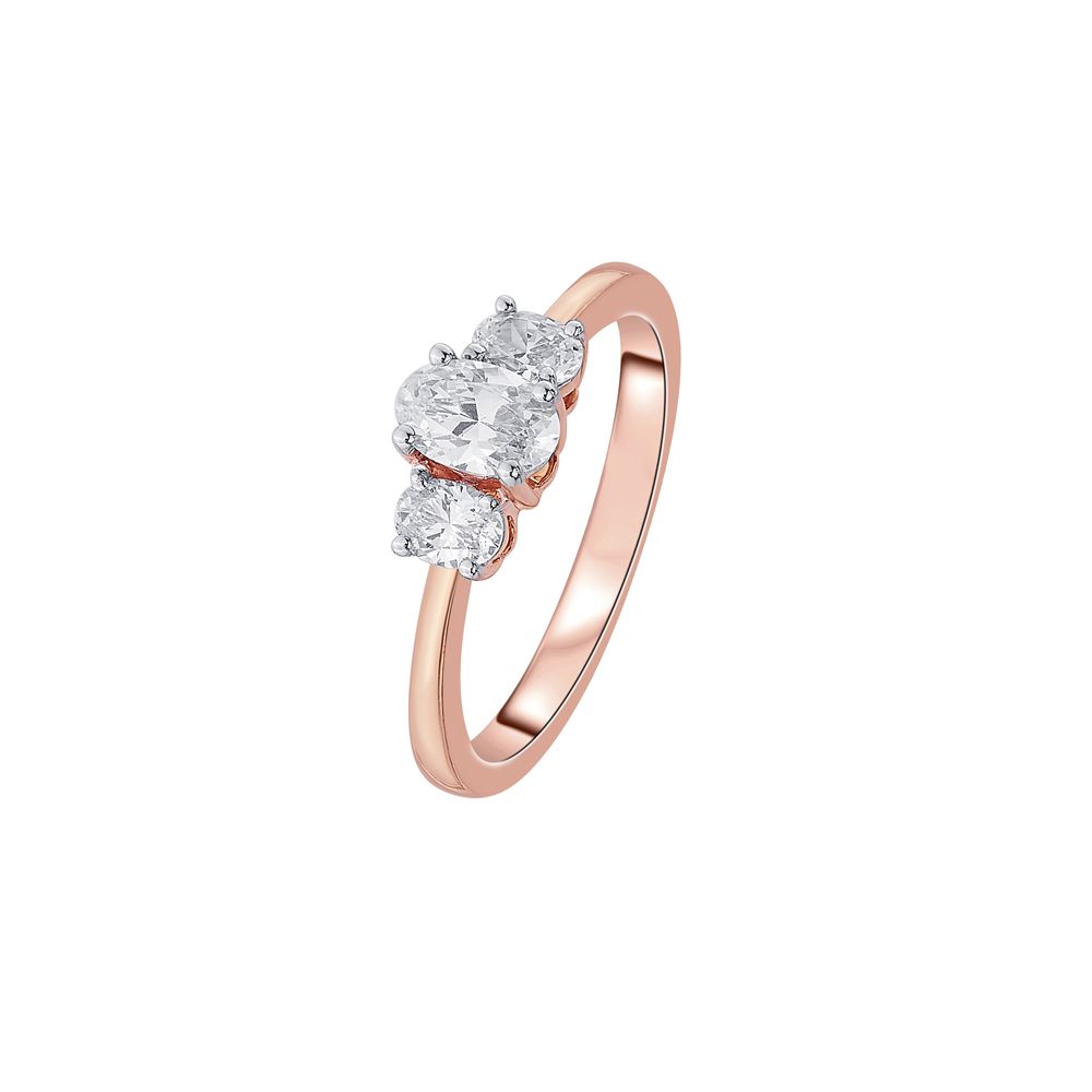 Sparkling Diamond Ring in Rose Gold-Rings-YRG23016