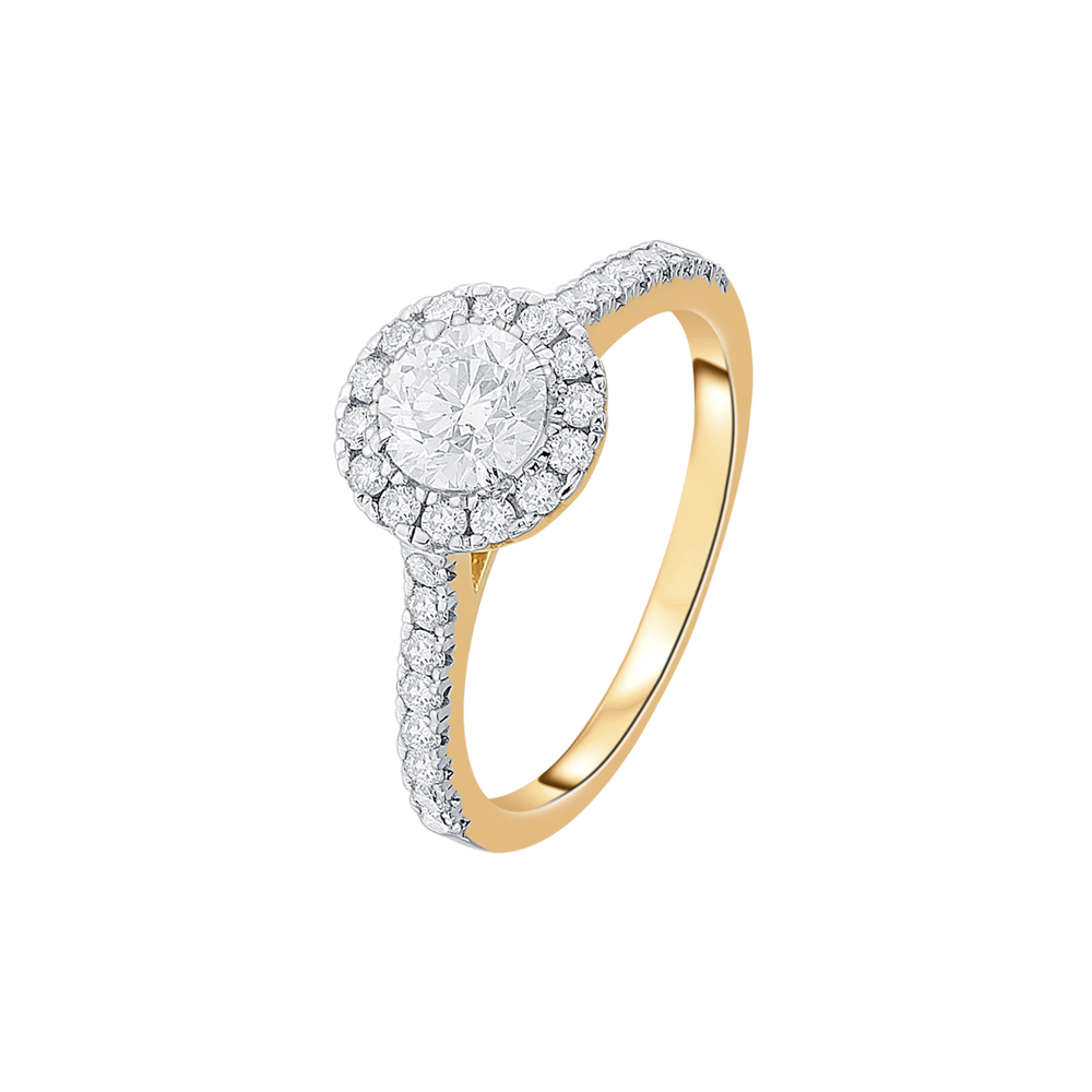 Gleaming 18KT Yellow Gold Diamond Solitaire Ring-Rings-YRG23017