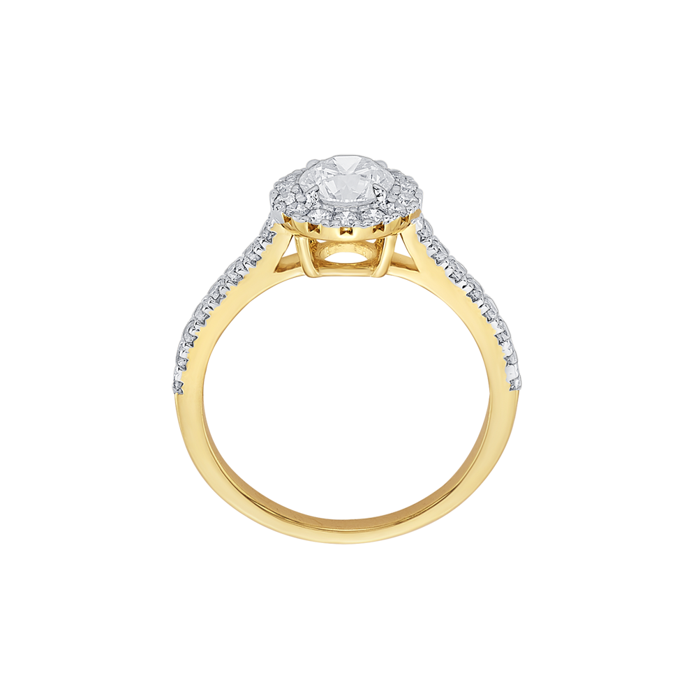 Gleaming 18KT Yellow Gold Diamond Solitaire Ring-Rings-YRG23017