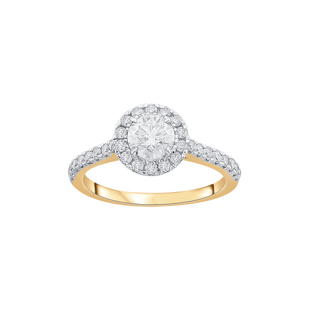 Gleaming 18KT Yellow Gold Diamond Solitaire Ring-Rings-YRG23017