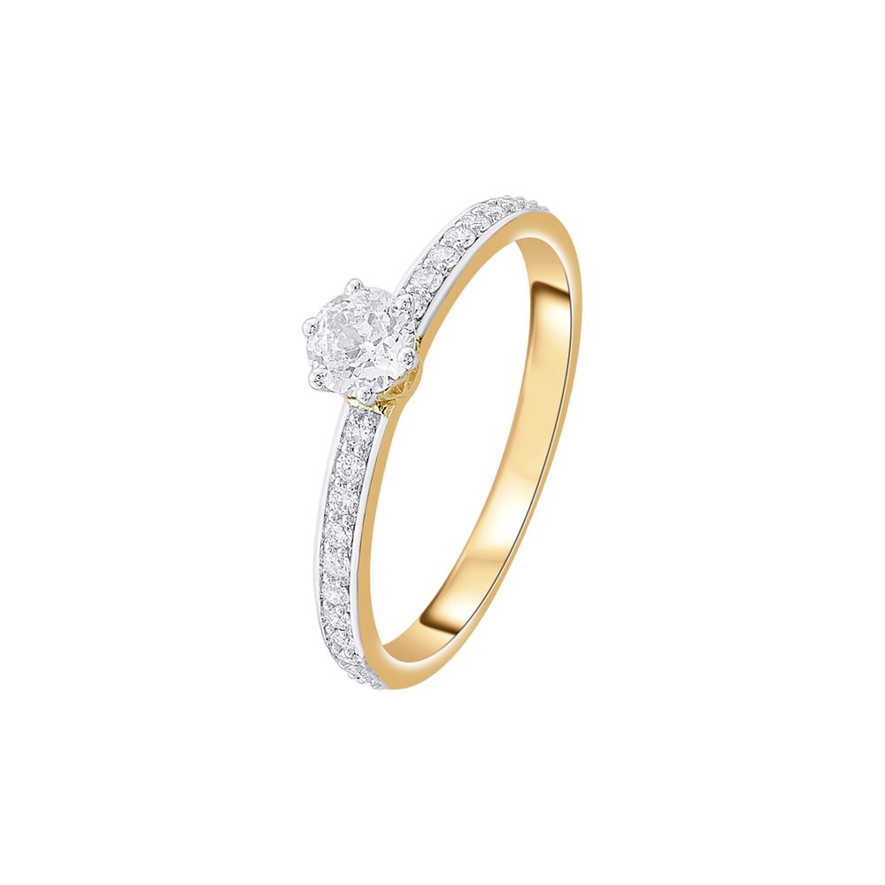 Scintillating 18KT Yellow Gold Diamond Solitaire Ring-Rings-YRG23018