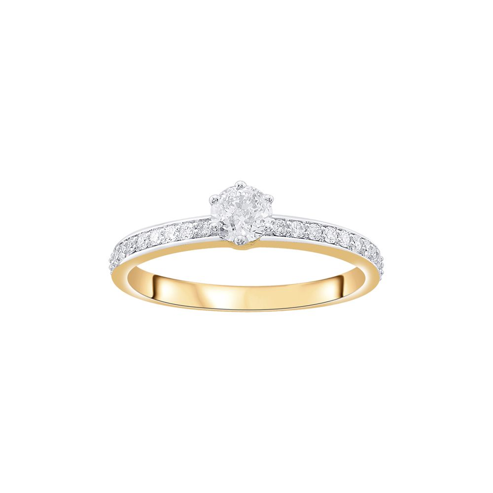 Scintillating 18KT Yellow Gold Diamond Solitaire Ring-Rings-YRG23018