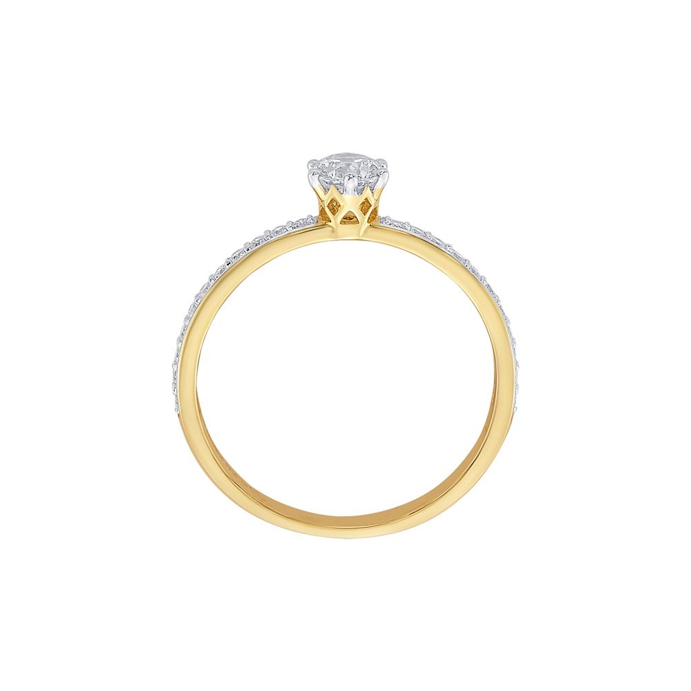 Scintillating 18KT Yellow Gold Diamond Solitaire Ring-Rings-YRG23018