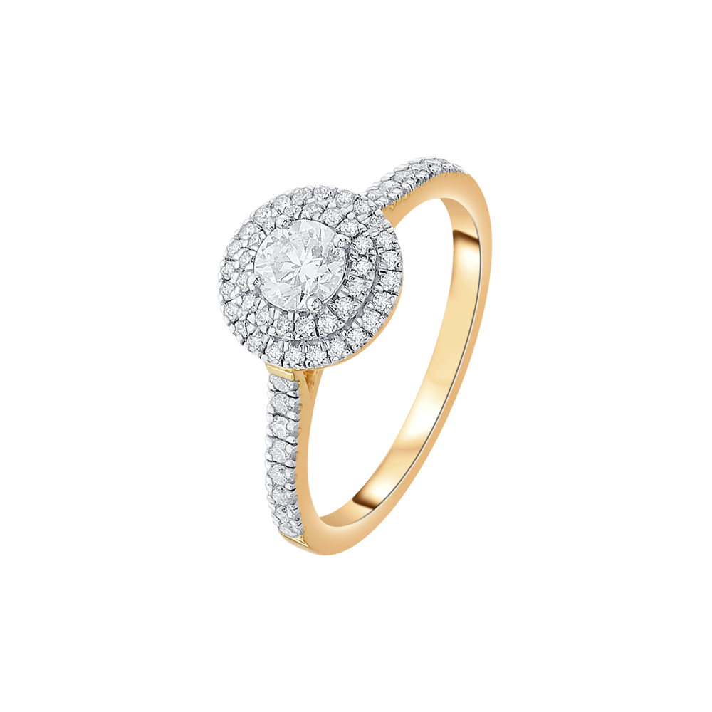 Precious 18KT Yellow Gold Solitaire Diamond Finger Ring-Rings-YRG23022