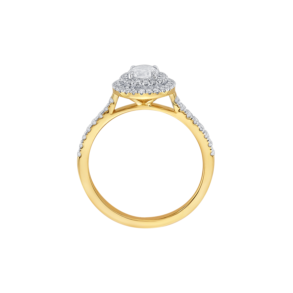 Precious 18KT Yellow Gold Solitaire Diamond Finger Ring-Rings-YRG23022