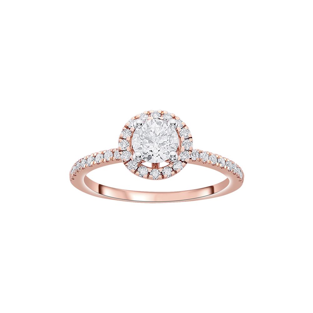 Luxurious Diamond Solitaire Ring in Rose Gold-Rings-YRG23024