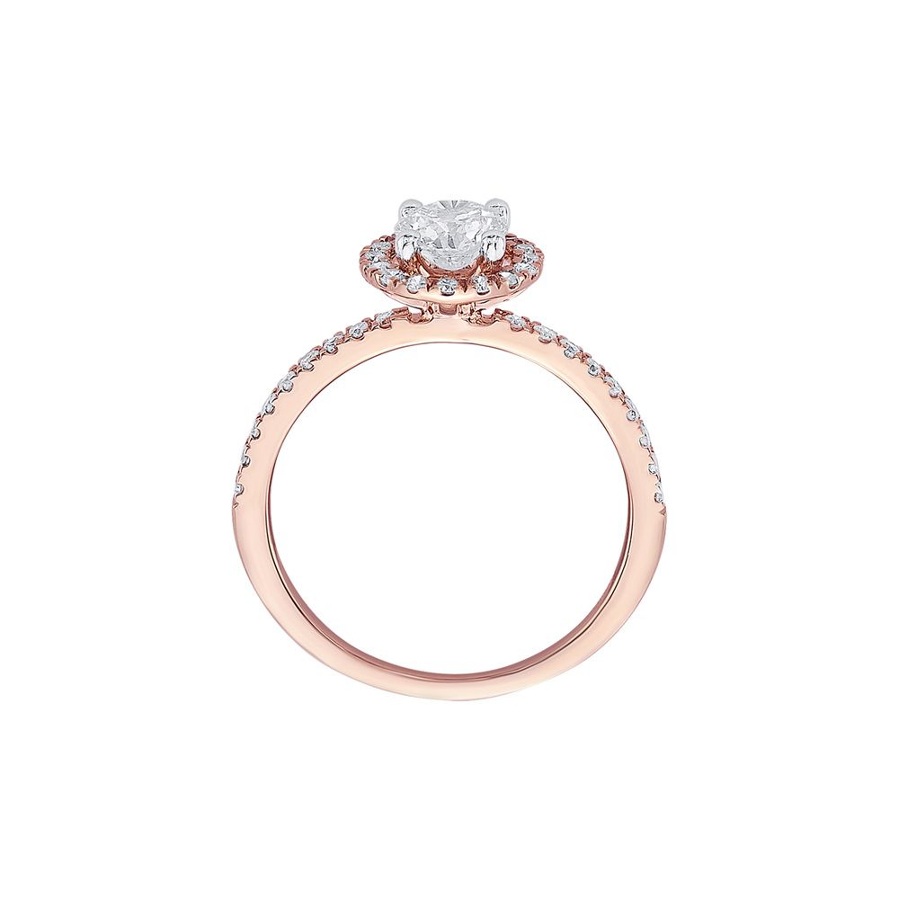 Luxurious Diamond Solitaire Ring in Rose Gold-Rings-YRG23024