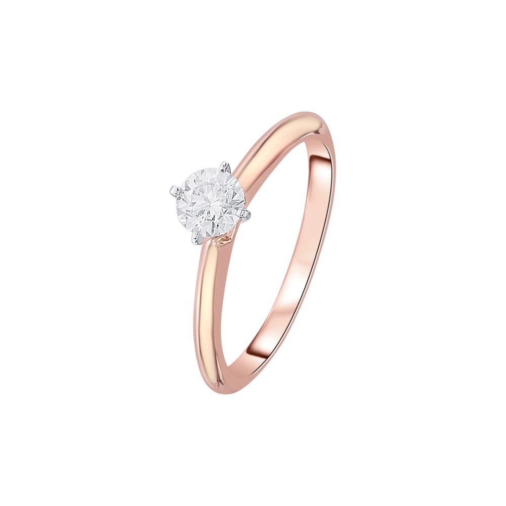 Glittering Diamond Rings in 18KT Rose Gold-Rings-YRG23026