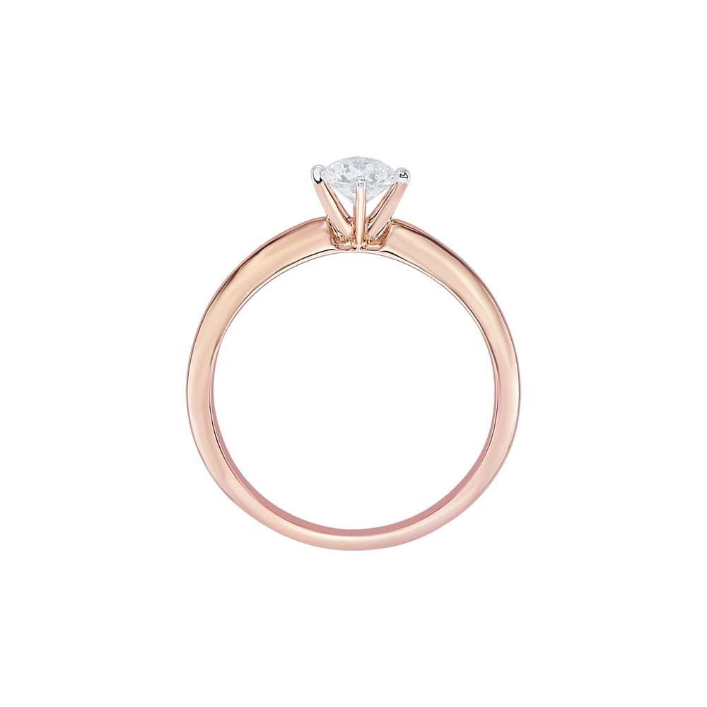 Glittering Diamond Rings in 18KT Rose Gold-Rings-YRG23026