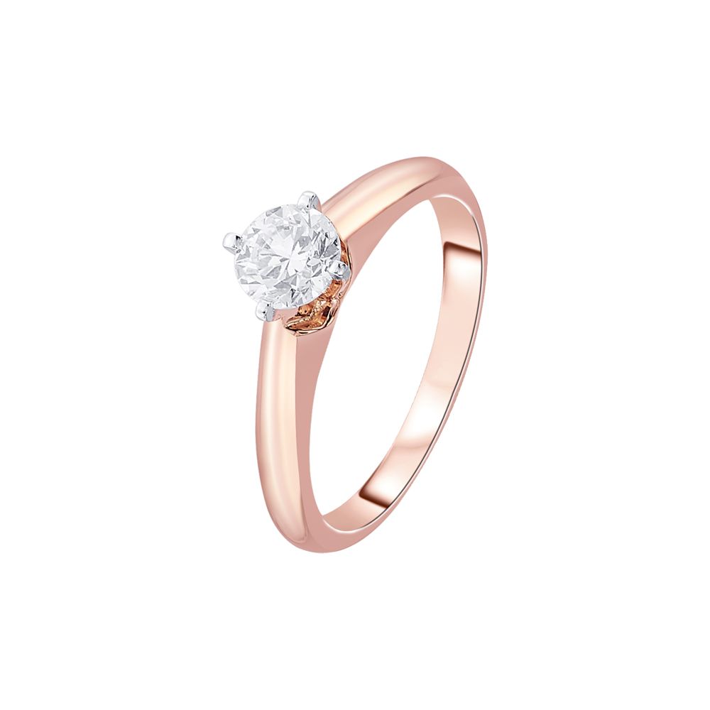 Simple Solitaire Diamond Finger Ring-Rings-YRG23028