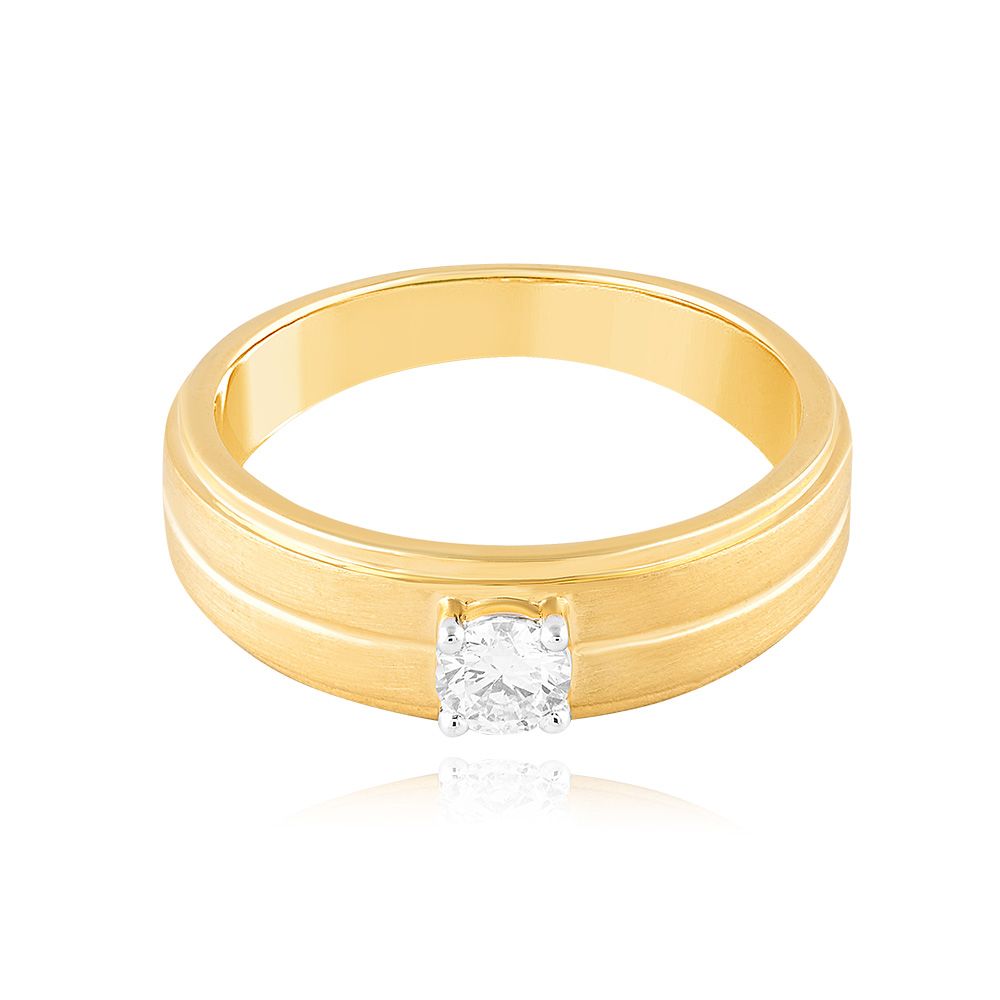 Textured Solitaire Diamond Ring-Diamond-YRG25K07