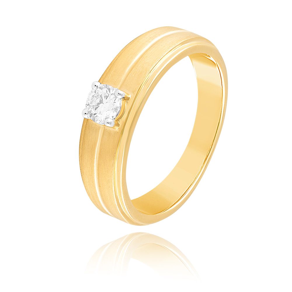 Textured Solitaire Diamond Ring-Diamond-YRG25K07