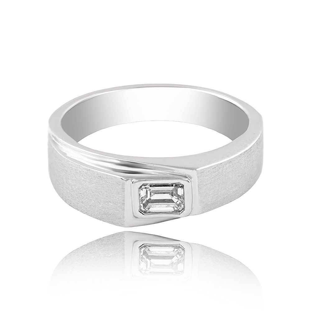 Platinum Bezel Diamond Ring-Rings-YRG25K45