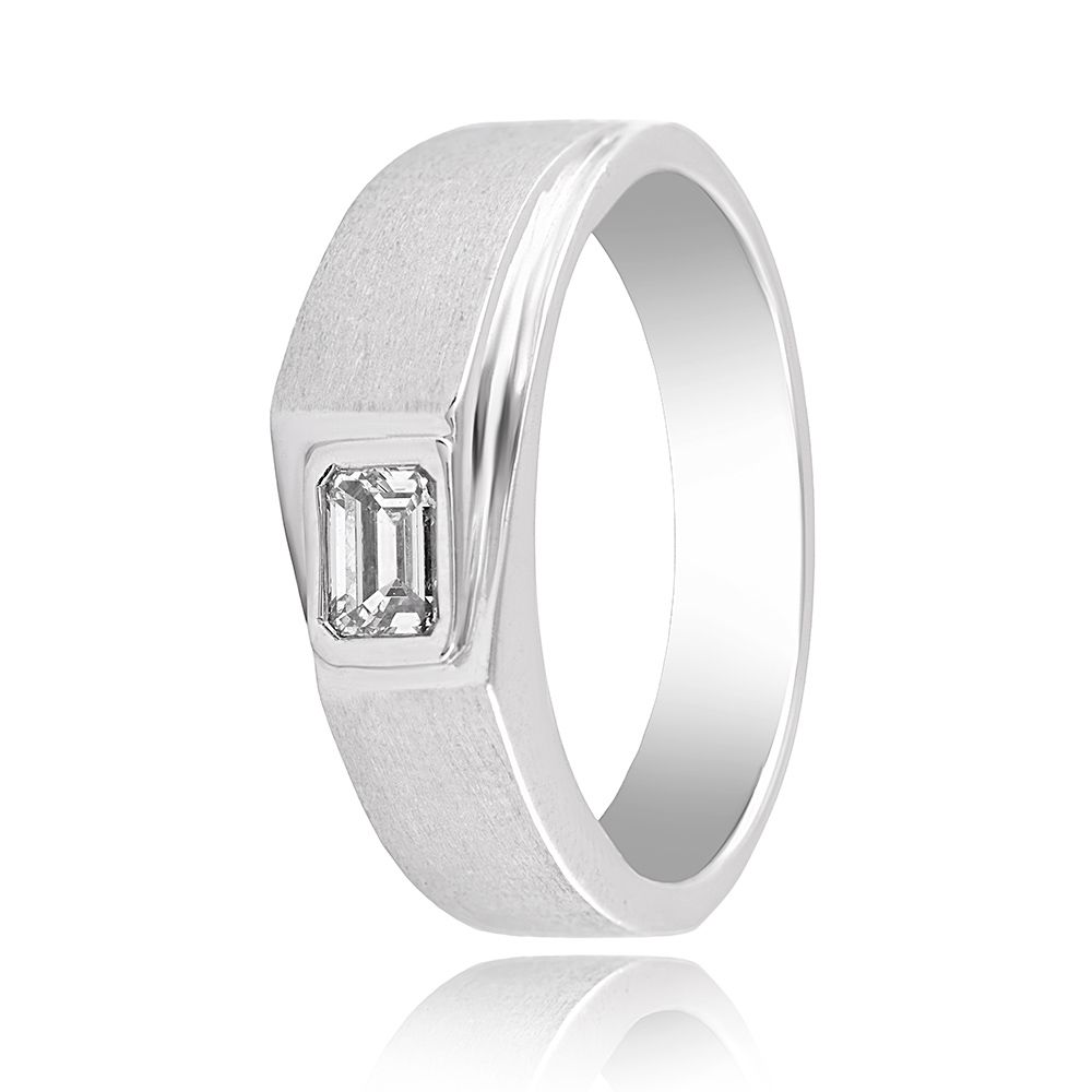 Platinum Bezel Diamond Ring-Rings-YRG25K45