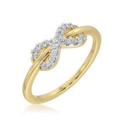 Infinity 9KT Yellow Gold Diamond Ring alternate view 1