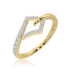 Modern Sleek 9KT Yellow Gold Diamond Ring alternate view 1