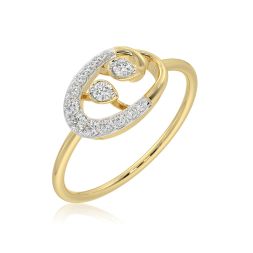 Sleek Brilliant 9KT Yellow Gold Diamond Ring alternate view 1