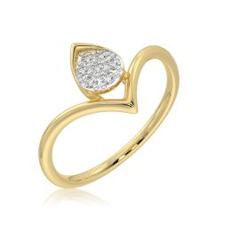 Graceful 9KT Yellow Gold Diamond V Ring alternate view 1