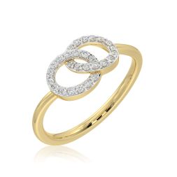 Elegant Knot 9KT Yellow Gold Diamond Ring alternate view 1