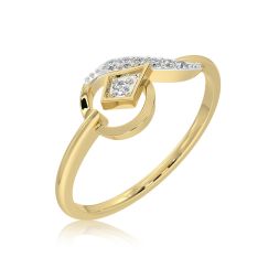 Paisley Curve 9KT Yellow Gold Diamond Ring alternate view 1