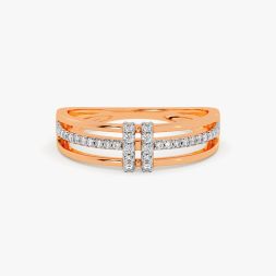 Dainty Rose Gold and Diamond Finger Ring alternate view 1